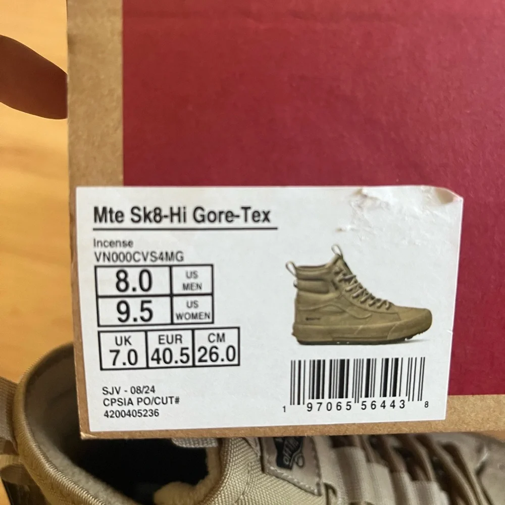 Vans Sk8-Hi GORE-TEX MTE 'Incense Brown' Women 9.5 US Mens 8.0 US - Picture 14 of 14